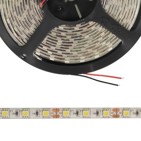 Whitenergy Taśma LED 5m 60szt/m SMD5050 14.4W/m 12V IP65 10mm zimna biała bez konektora