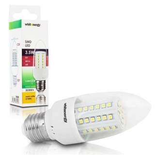 Whitenergy Żarówka LED C35 5W 3,5W Ciepła biała Przezroczysta