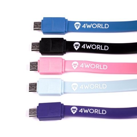 4World Candy Cable, kabel do przesyłu danych, Micro USB/ Lightning- USB 2.0, 20cm, mix kolorów