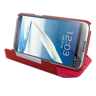 4World Etui ochronne do Galaxy Note 2 5.5'' Rotary czerwone