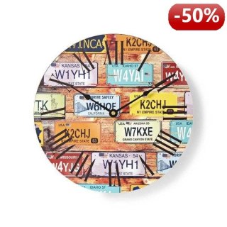 Nedis Circular Wall Clock | 30 cm Diameter | Travel-Theme