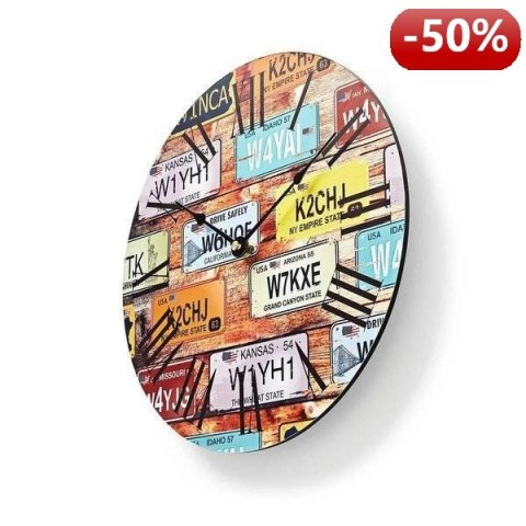 Nedis Circular Wall Clock | 30 cm Diameter | Travel-Theme