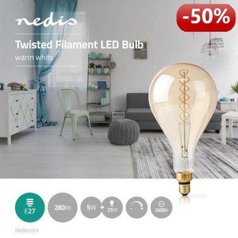 Nedis LED Retro Żarówka z żarnikiem E27 5 W 280 lm 2000 K