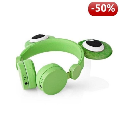 Nedis Wired Headphones | 1.2 m Round Cable | On-Ear | Detachable Magnetic Ears | Freddy Frog | Green