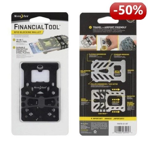 Nite Ize Financial Tool RFID Wielofunkcyjny multi-tool blokuje fale radiowe czarny