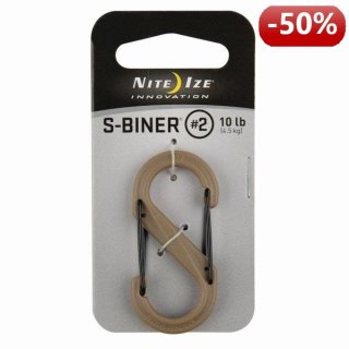 Nite Ize Karabińczyk S-Biner Dual #2 plastik piaskowy