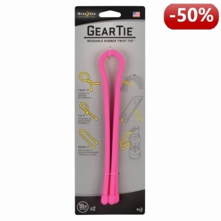 Nite Ize Zestaw linek Gear Tie Original 18" gumowy różowy neon 2 sztuki