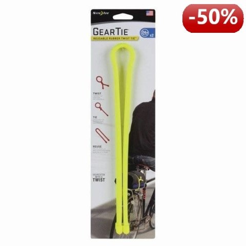 Nite Ize Zestaw linek Gear Tie Original 24" gumowy żółty neon 2 sztuki