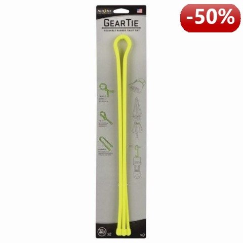 Nite Ize Zestaw linek Gear Tie Original 32" gumowy żółty neon 2 sztuki