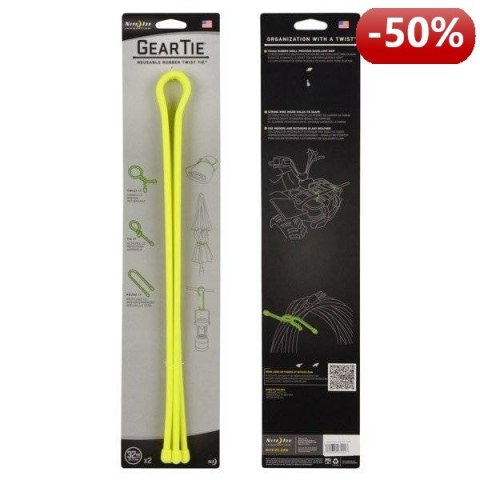 Nite Ize Zestaw linek Gear Tie Original 32" gumowy żółty neon 2 sztuki