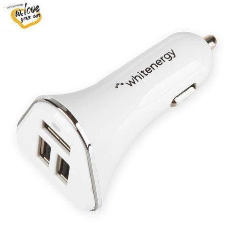 Whitenergy Ładowarka samochodowa, 3x USB, wyjście 5V/ 5.2A, blister, biała