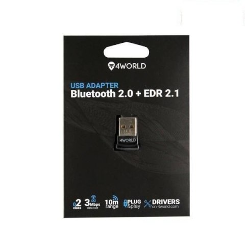 4World Adapter Bluetooth USB v2.0 + EDR2.1, Klasa 2