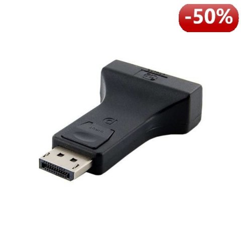 4World Adapter DisplayPort [M] > DVI-I [F] (24+5), czarny