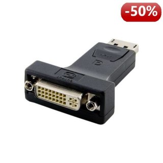 4World Adapter DisplayPort [M] > DVI-I [F] (24+5), czarny