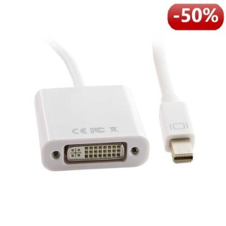 4World Adapter mini DisplayPort [M] > DVI-I (24+5) [F], biały