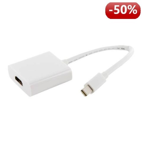 4World Adapter mini DisplayPort [M] > HDMI [F], biały