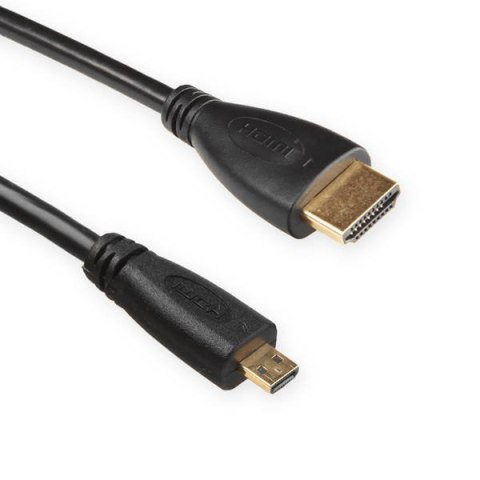 4World Kabel HDMI [M]- mini HDMI [M] V1.4, High Speed z Ethernet, 1.8m, pozłacane końcówki, czarny