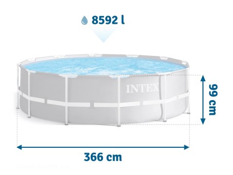 Basen ogrodowy stelażowy 366x99 zestaw zestaw 4w1 INTEX 26716 INTEX