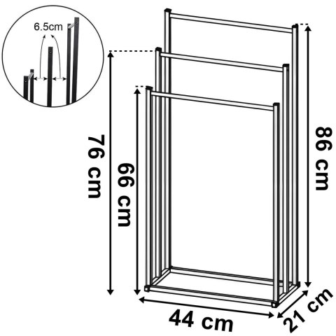 Stojak wieszak na ręczniki 3 ramiona TORMES czarny