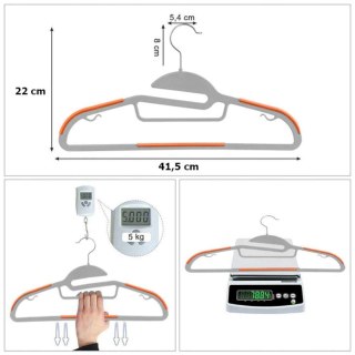 Wieszak Flexi komplet 10 sztuk szaro-pomarańczowy