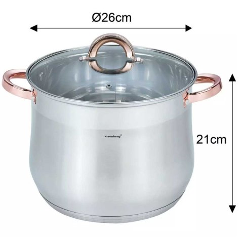 KLAUSBERG GARNEK GASTRO Z POKRYWĄ 26cm 10,7L KB-7794