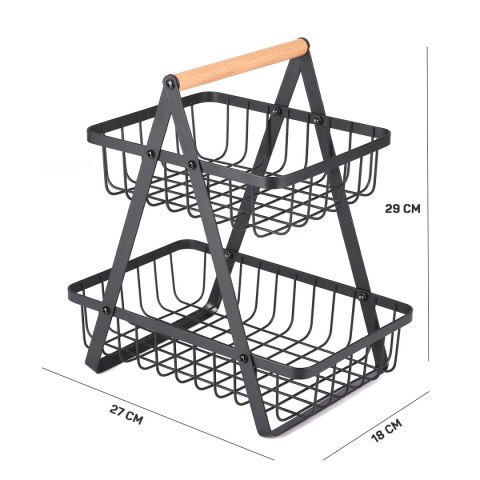 KOSZYK PIĘTROWY NA OWOCE PRZYPRAWY LOFT E-8084 ELITEHOFF