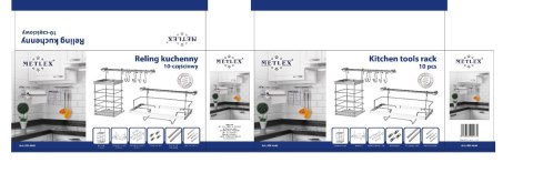 RELING KUCHENNY 10 ELEMENTOWY METLEX MX-4540 srebrny METLEX