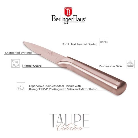 STALOWY NÓŻ DO OBIERANIA BERLINGER HAUS 9,5cm BH-2939 ROSE GOLD BERLINGER HAUS