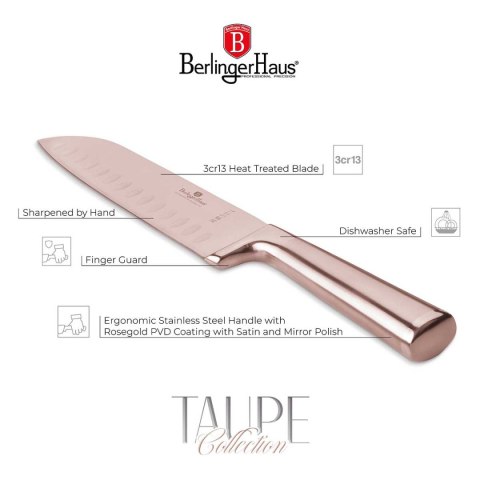 STALOWY NÓŻ SANTOKU BERLINGER HAUS 17,5cm BH-2935 ROSE GOLD BERLINGER HAUS