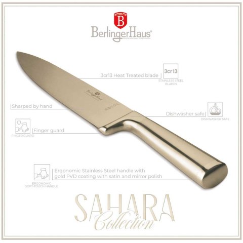 STALOWY NÓŻ SZEFA KUCHNI BERLINGER HAUS 22cm BH-2828 GOLD BERLINGER HAUS