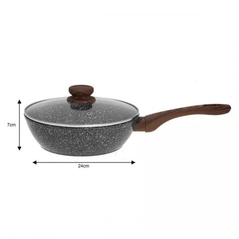 WOK GRANITOWY 24cm GRANIT WOOD KINGHOFF KH-1583