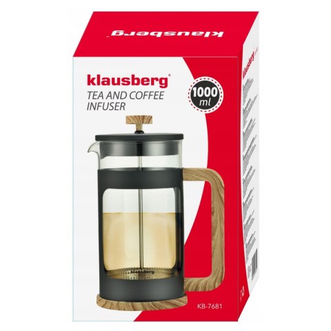 ZAPARZACZ TŁOKOWY DO KAWY/HERBATY 1000ml KLAUSBERG KB-7681 KLAUSBERG