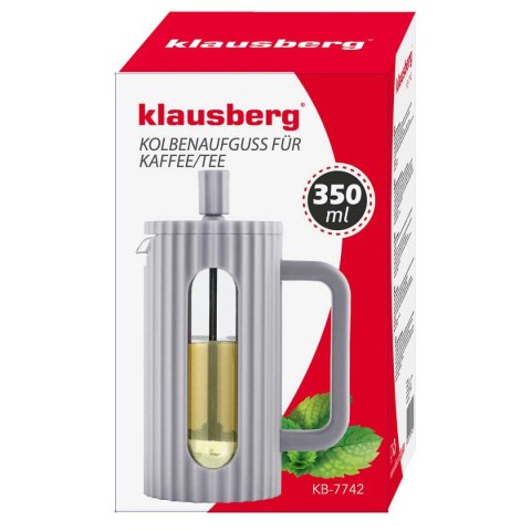 ZAPARZACZ TŁOKOWY DO KAWY/HERBATY 350ml KLAUSBERG KB-7742 SZARY KLAUSBERG