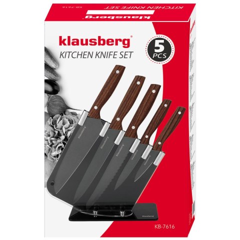 ZESTAW 5 KUCHENNYCH NOŻY W STOJAKU KLAUSBERG KB-7616 KLAUSBERG