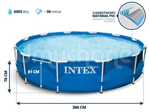 Basen ogrodowy stelażowy 366 x 76 cm zestaw 6w1 INTEX 28210 INTEX