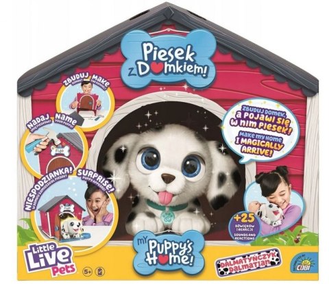 Little Live Pets Interaktywny Piesek z domkiem Dalmatyńczyk COBI