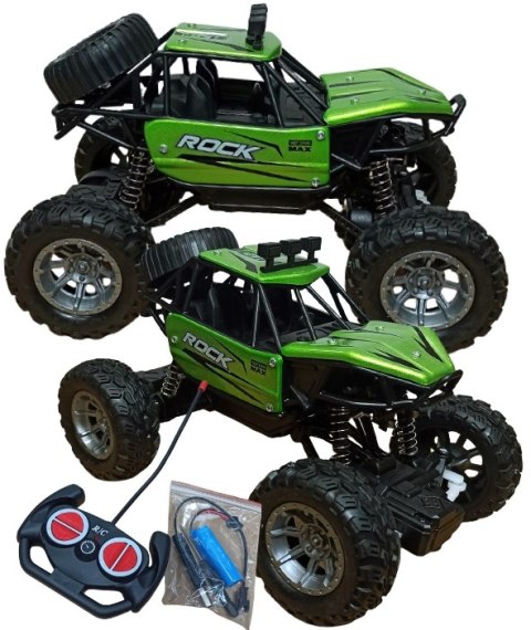 Autko Zdalnie Sterowane MONSTER TRUCK METAL LED RC green #A1 INNY