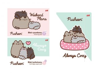 Teczka z Gumką Pusheen The Cat Kotek blok techniczny rysunko ST.MAJEWSKI