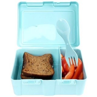 POJEMNIK ŚNIADANIOWY Z PRZEGRODĄ I SZTUĆCAMI / LUNCHBOX ŚNIADANIÓWKA KWIATY 1 L