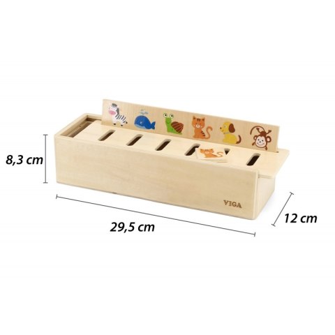 VIGA Drewniany Edukacyjny Sorter Gra Zwierzątka Owoce Warzywa Montessori Viga Toys