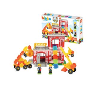 MOCHTOYS Klocki Jeżyki Pin Bricks STRAŻ POŻARNA w Kartonie 100 el. + 2 Figurki Mochtoys