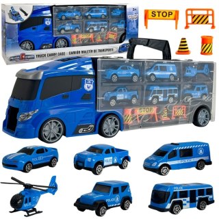 WOOPIE Zestaw Cieżarówka Transporter 3w1 Niebieski Policja Woopie