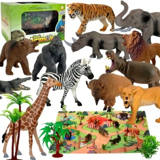 WOOPIE Large Wild Animal Figures Set + Mat and Accessories 23 el. Woopie