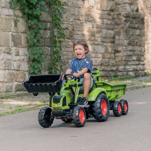 FALK Traktor CLAAS AVEC Zielony na Pedały z Przyczepką od 3 Lat FALK