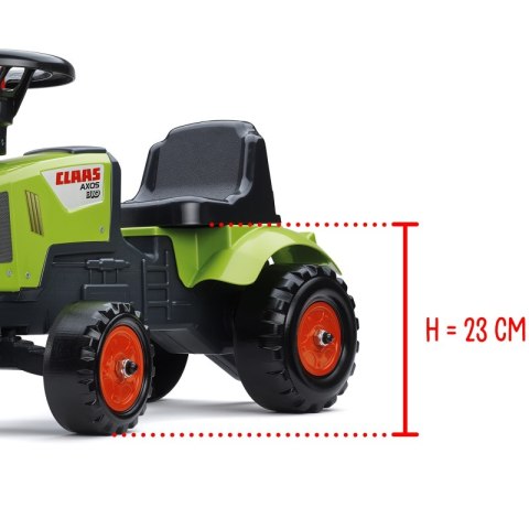 FALK Traktorek Baby Claas Axos 310 Zielony z Przyczepką od 1 roku FALK