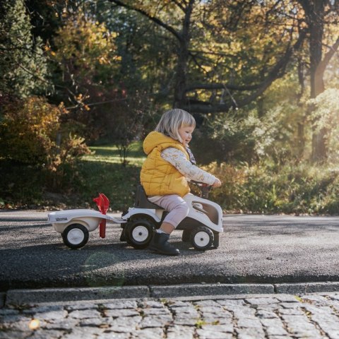 FALK Traktorek Baby Valtra Biały z Przyczepką + akc. od 1 roku FALK