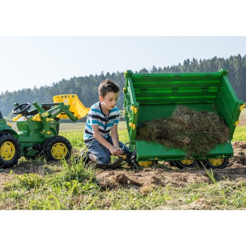 Rolly Toys rollyMulti Trailer - Przyczepa Wywrotka Rolly Multi John Deere 3 osiowa Rolly Toys