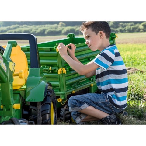 Rolly Toys rollyMulti Trailer - Przyczepa Wywrotka Rolly Multi John Deere 3 osiowa Rolly Toys