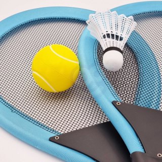 WOOPIE Duże Rakietki do Tenisa Badminton dla Dzieci Zestaw + Piłka Lotka Woopie