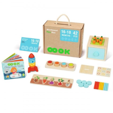 TOOKY TOY Box Pudełko XXL Montessori Edukacyjne 7w1 Sensoryczne 16-18 Mies. Tooky Toy